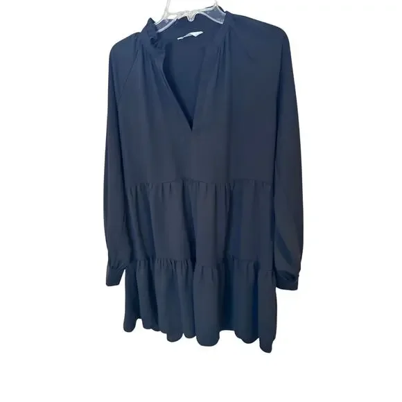 Amanda uprichard black tiered dress -m - Picture 1 of 3